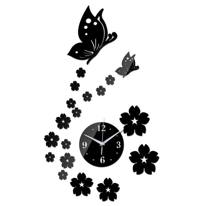Top Fashion 3D DIY Mirror Acrylic Wall Clocks Safe Modern Design Clock Watch Sticker Home Decor 2021 New | Дом и сад