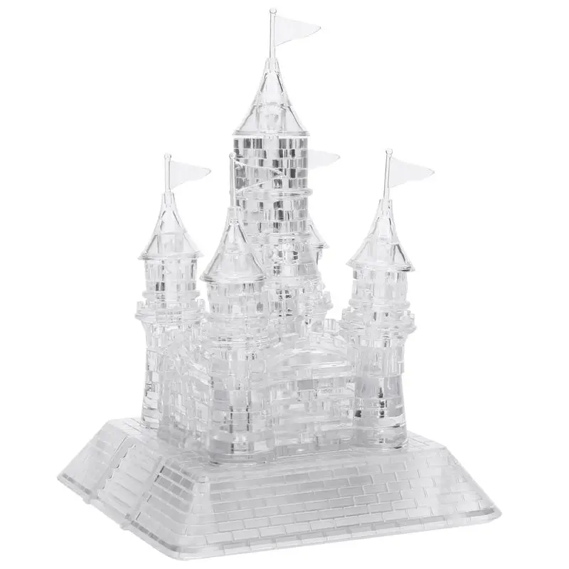 

3D-пазл в сборе с хрустальным замком, музыкальный 3D-пазл с красисветильник кой, развивающая детская игрушка для строительства