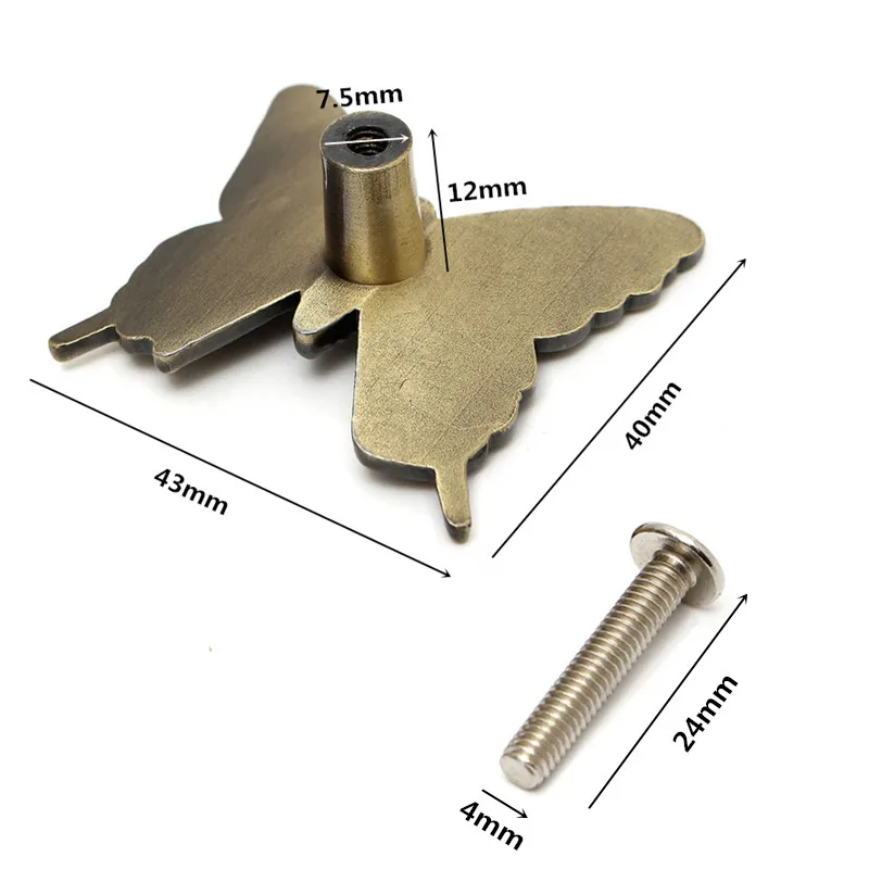 Винтажная бабочка Ручка Потяните ручки дверные для мебели/шкаф/Ручки Шкафа