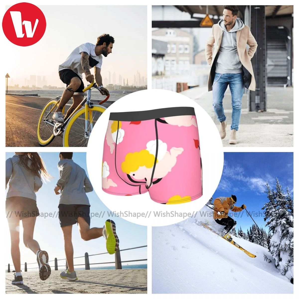 

Angel Underwear Sublimation Hot Polyester Trunk Custom Cute Teen Boxer Brief