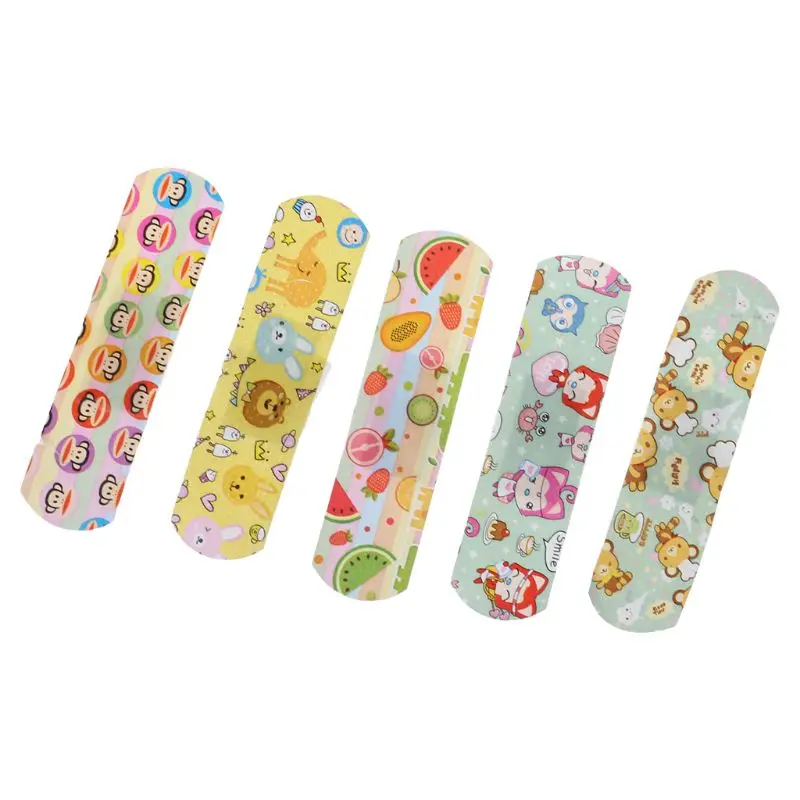

W3JF 1 Box Cartoon Bandage Waterproof Wound Adhesive Bandages Cute Dustproof Breathable First Aid Treatment For Children