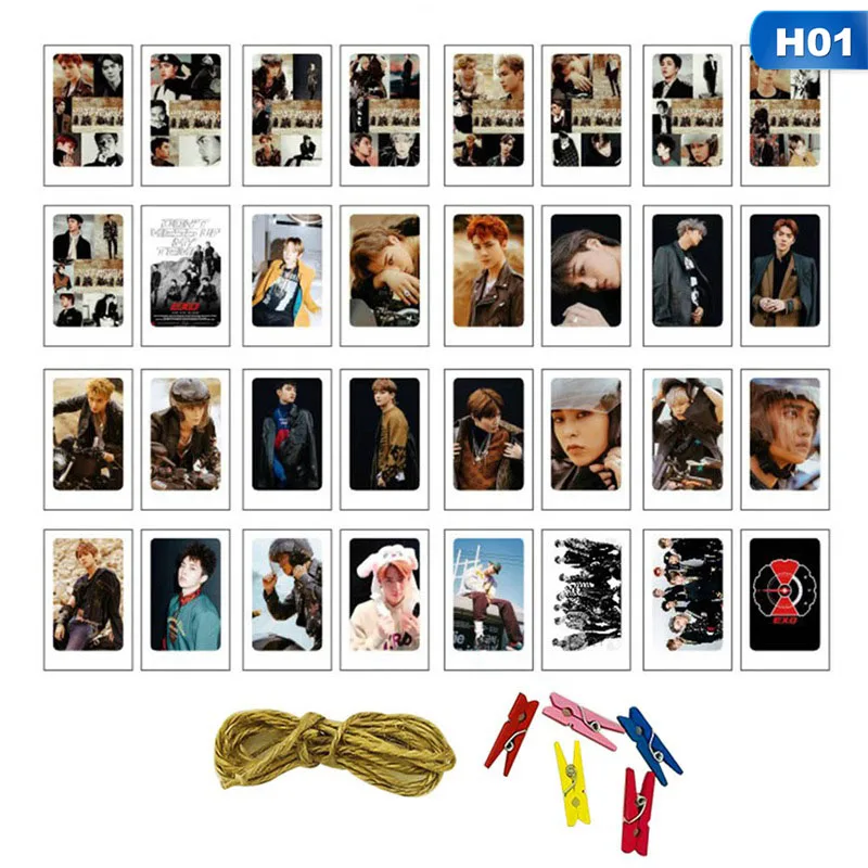 32 шт./компл. k-pop EXO SEVENTEEN два альбома LOMO карты Мода DIY самодельные бумажные фото карты