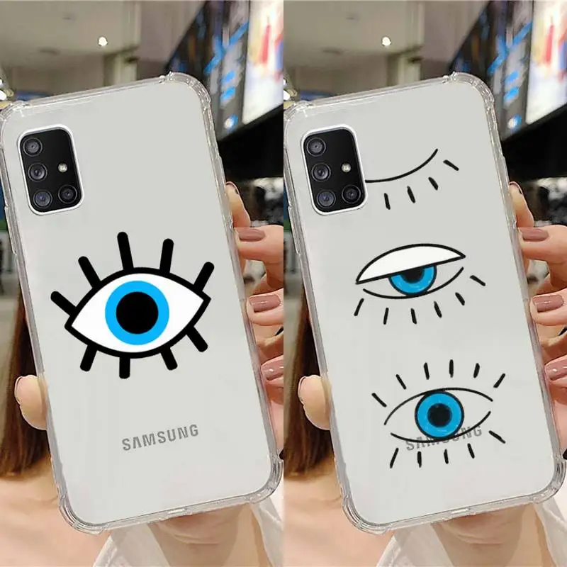

Evil Eye Phone Case Transparent For Samsung Note A 7 8 9 10 20 50 51 71 90 20 11 81 e LITE Ultra PRO