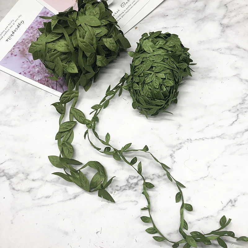 HINDJEF 5 метров/Мини Искусственные Шелковые зеленые листья в форме листьев зажим
