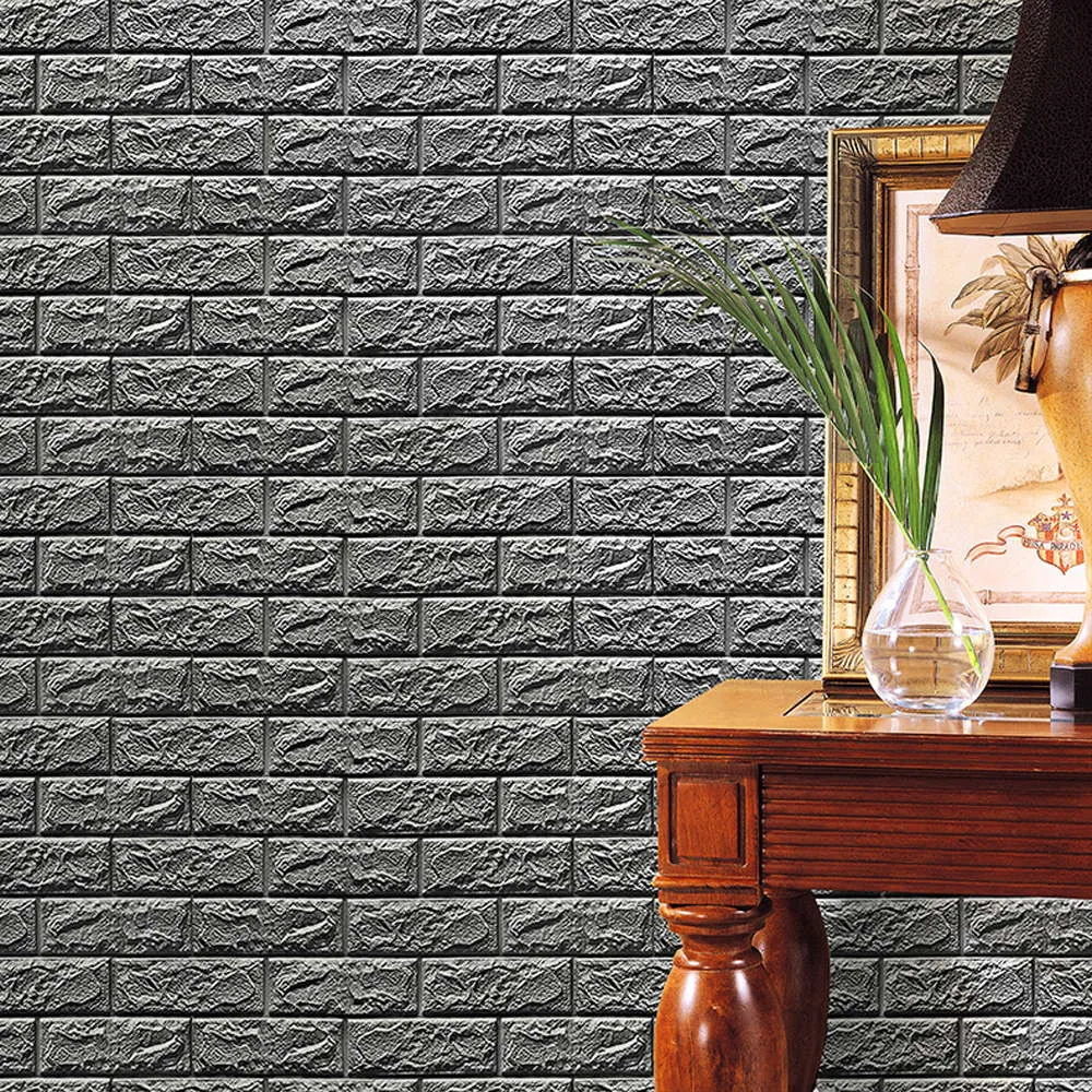 

Wallpapers 3D Brick Pattern for TV background Living Room Bedroom Wall Decor DIY Self-adhesive Waterproof PE Foam Wall Stickers