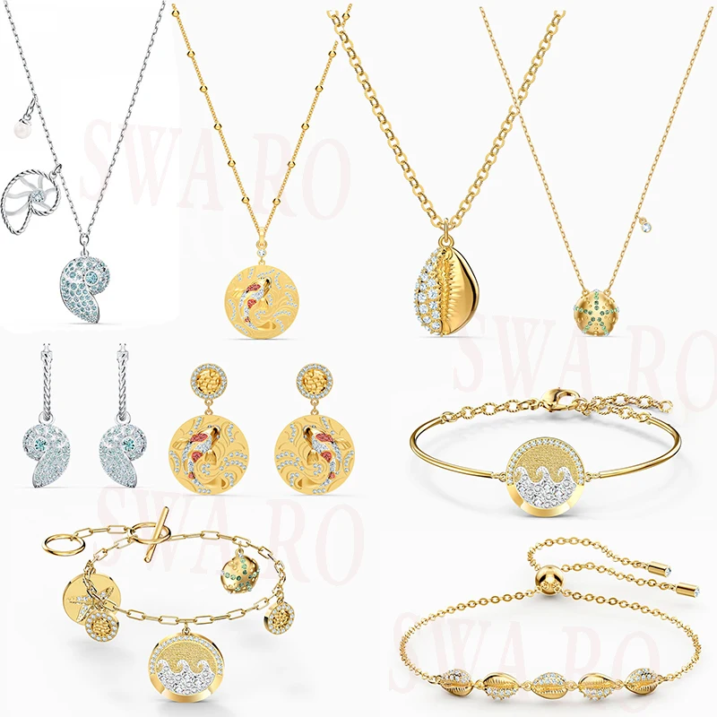 AWS 2020 новая мода морская сияющая рыба Коури Наутилус ПАВЕ ожерелье с урчином для