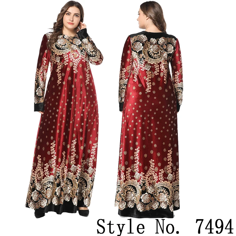 pakistani dress red Мусульманский женский длинный рукав Дубайский хиджаб Макси платье Арабский Кафтан абайя скромный исламский ОАЭ пакистанский Турция кимоно Jalabiya платья - Цвет: pakistani dress red