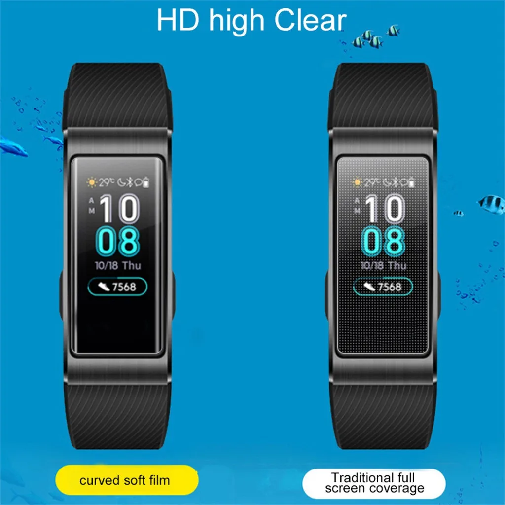 Для huawei Band 3/3 Pro часы активная Защитная Экран защитная пленка аксессуары 2/5 шт ТПУ взрывозащищенный полный Экран защиты