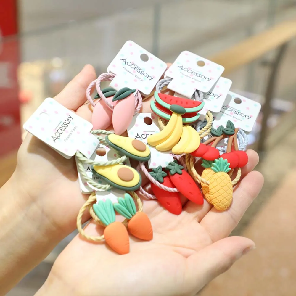 2 шт./компл. новая милая веревка для волос с фруктами маленьких девочек головные