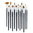 Набор кистей для рисования из нейлона и дерева разной формы, для начинающих, 12 шт., кисти для живописи маслом