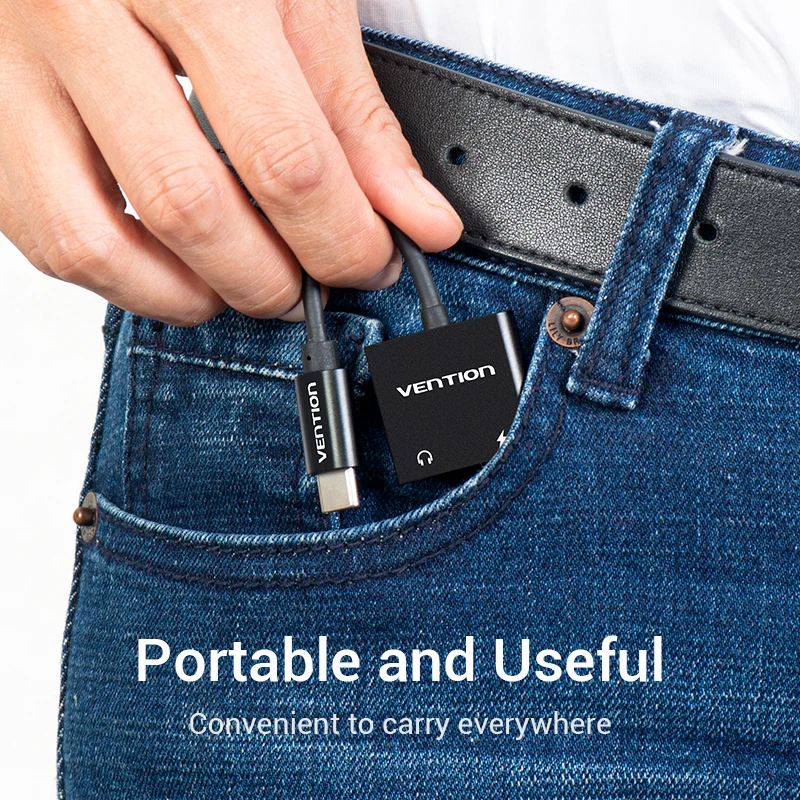 Аудиоадаптер Vention USB C для наушников адаптер 2 в 1 с Type c на Dual аналоговый/цифровой