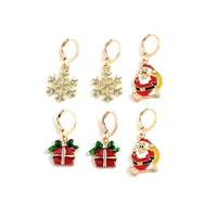 6pcsnew charm christmas earrings christmas earrings snowflake lady christmas tree earrings creative party christmas gifts