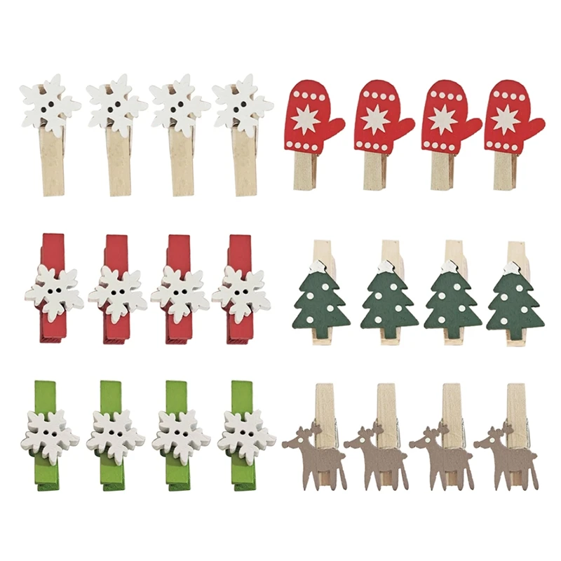 

100 шт. рождественские пластыри, мини-пластыри из экологически чистого дерева, Мультяшные пластыри, деревянные зажимы, Рождественская серия, ...