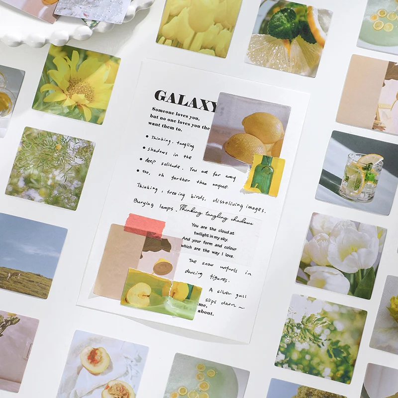 1 коробка цветочных наклеек в эстетике сделай сам скрапбукинг телефонный журнал