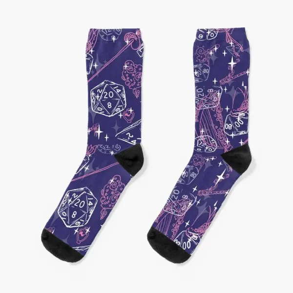 Pretty D D Gear For Babes Everywhere Bar Crew Socks Mens Funny Unisex Winter Breathable Cute Comfortable Girls Pattern Black