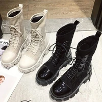 women boots black sock boots 2020 new punk gothic womens ankle shoes platform shoes women white sock boots cool ladies