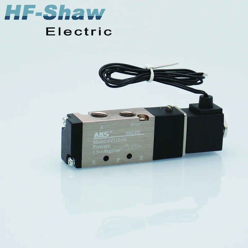 

4V110-06 4V120-06 12V/24V/36V/110V/220V/380V 5 way 2 position Electric Solenoid Valve Air Aluminum high quality