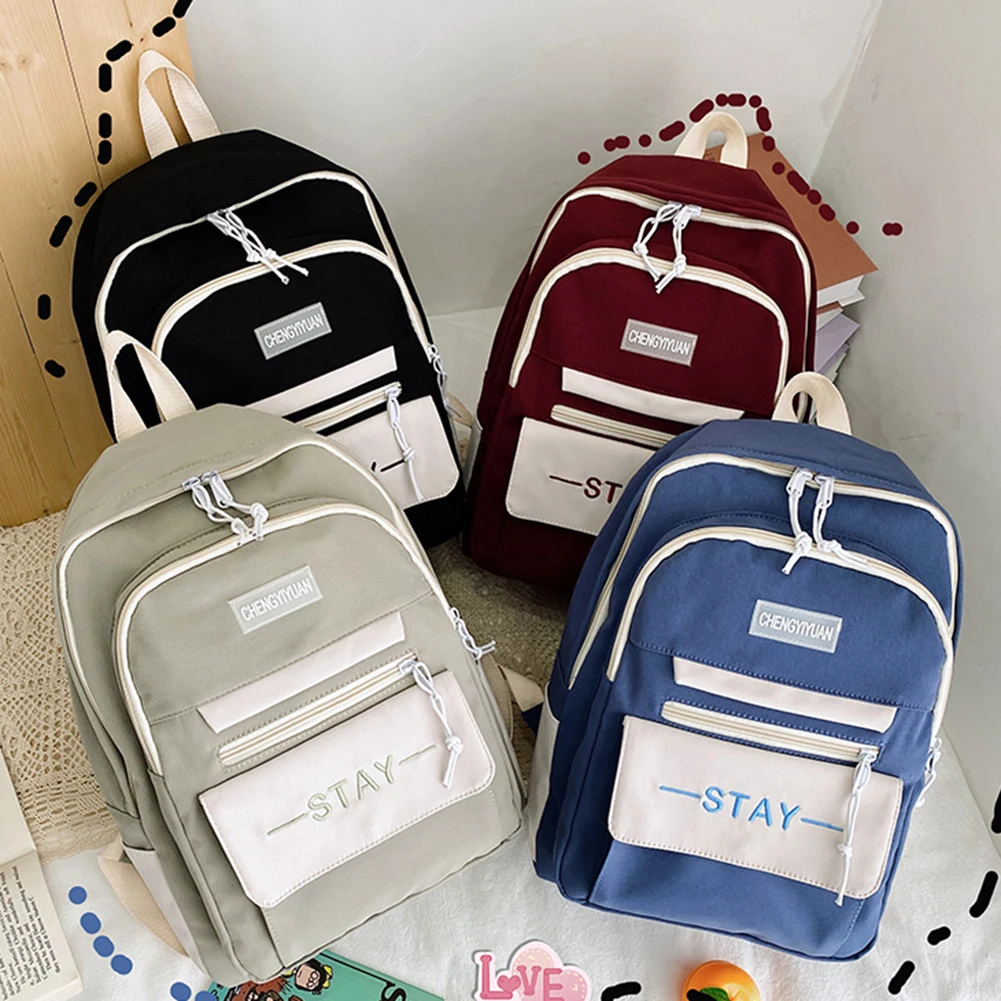 

Fashion Letters Print Women Backpack Large Capacity Boys Girls Students School Book Bag Female Multi-Pockets Travel Bag mochila