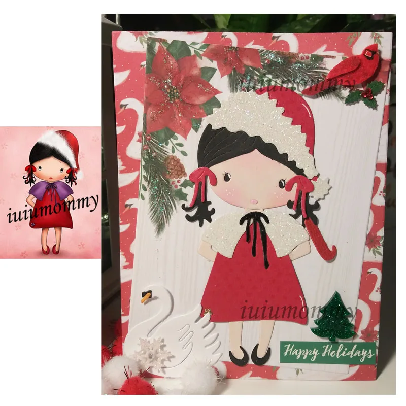 Рождественская девочка металлическая высечка принцесса на день рождения