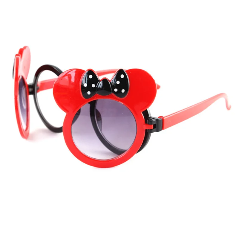 Mickey Disney Children's Sun Glasses Boys Girls Safety Kids Bow Sunglasses Flip Visor Mirror UV Protection Baby Eyewear Gift Toy |