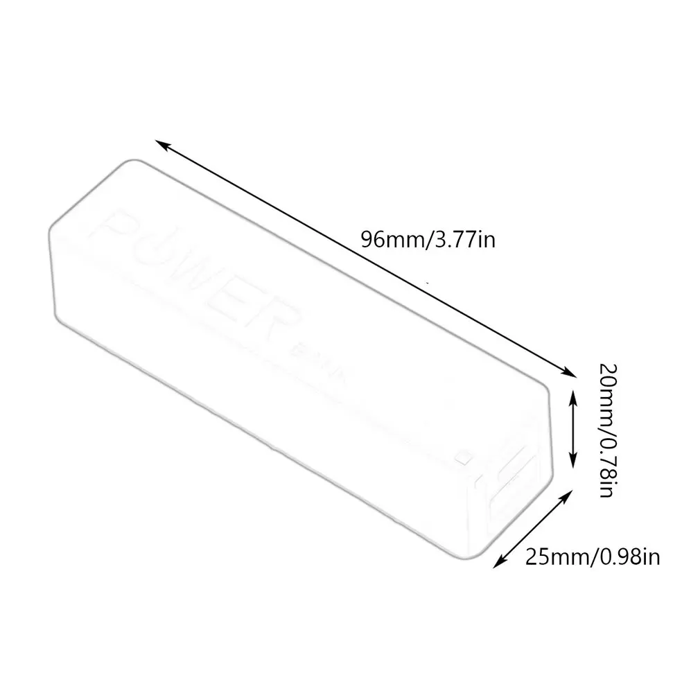 

2600MAH Portable Size 1 18650 Battery External Power Bank Backup Battery Charger Power Bank Case For Smart Phones