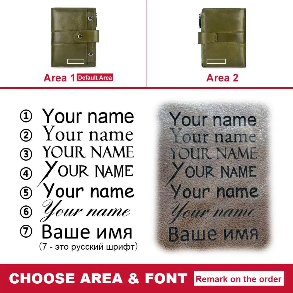 Кожаный кошелек KAVIS винтажный женский с бесплатной гравировкой|Женские кошельки|