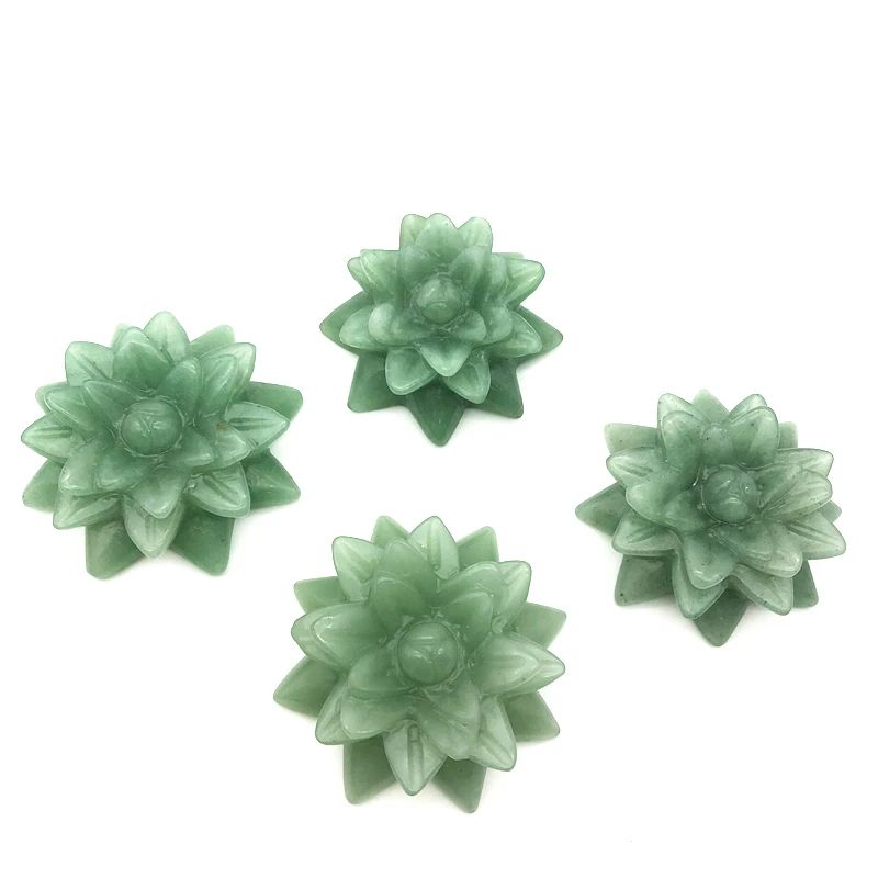

Drop Shipping 1PC Natural Green Aventurine Stone Succulent Plant Figurine Crystal Carved for Decoration Natural Stones