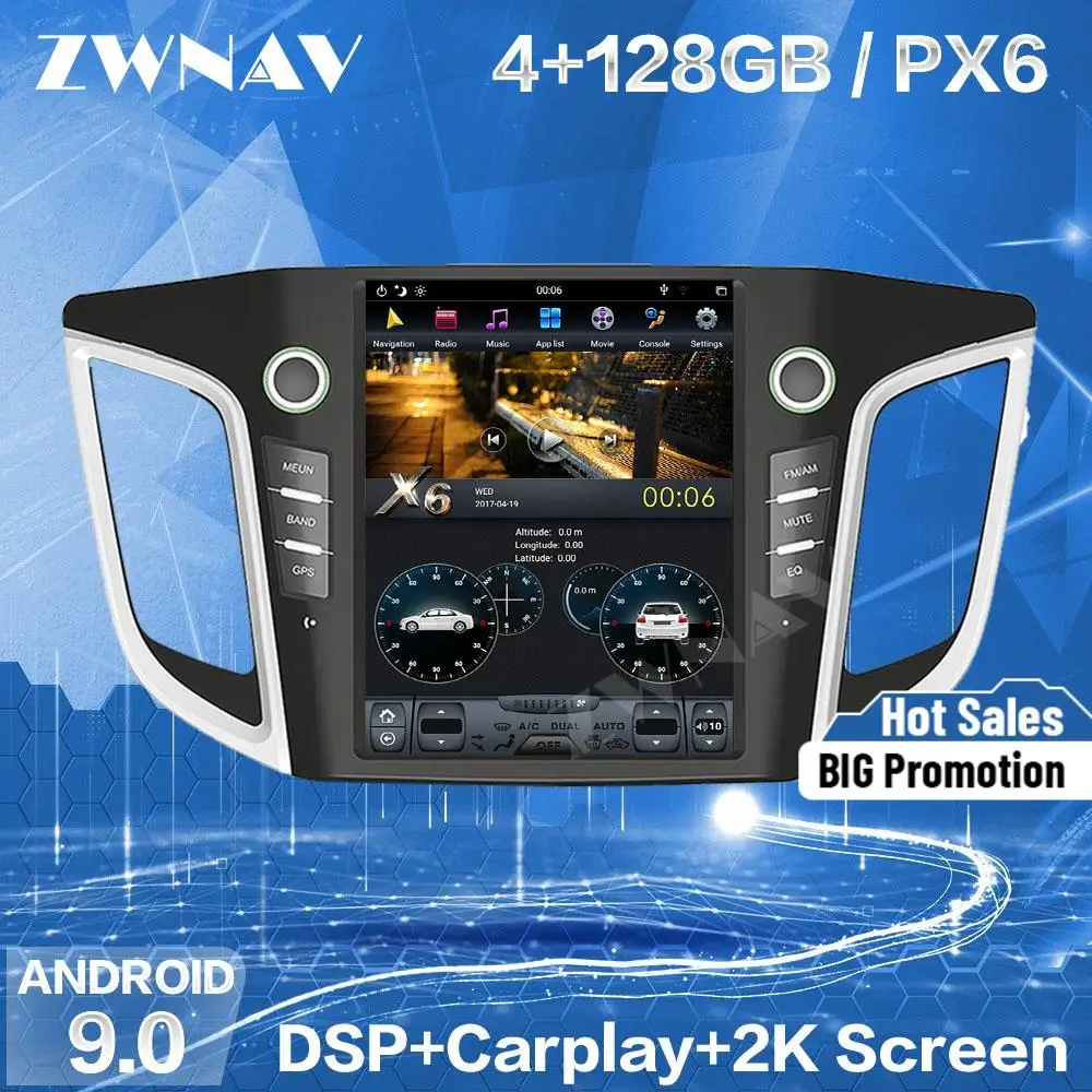 128 Гб экран Тесла Carplay для 2014 2015 2016 2017 2018 HYUNDAI IX25 CRETA Android 9 плеер GPS блок аудио стерео