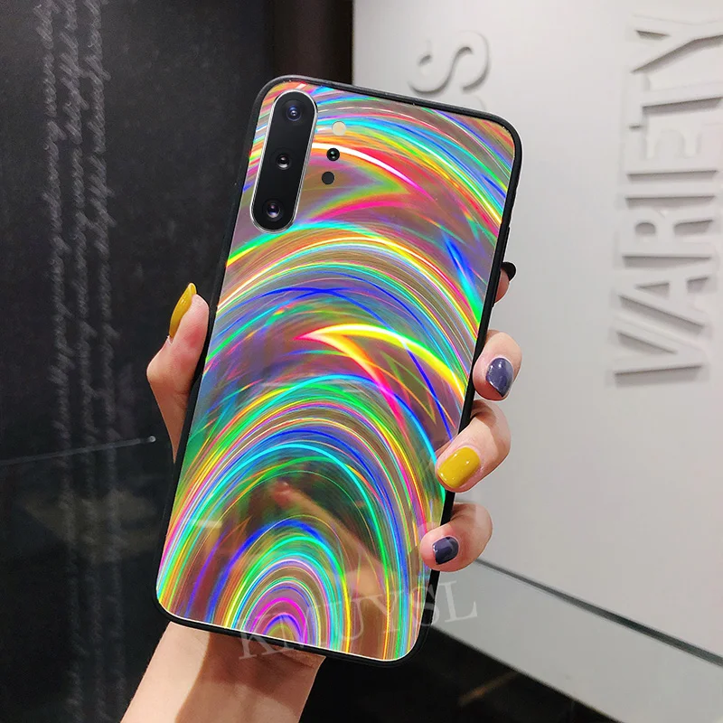 Радужный зеркальный чехол для samsung Galaxy S8 S9 S10e Note 8, 9, 10, J4 J6 плюс J8 A7 A70 A60 A50s A40 A30s A20s A10s блестящая Обложка