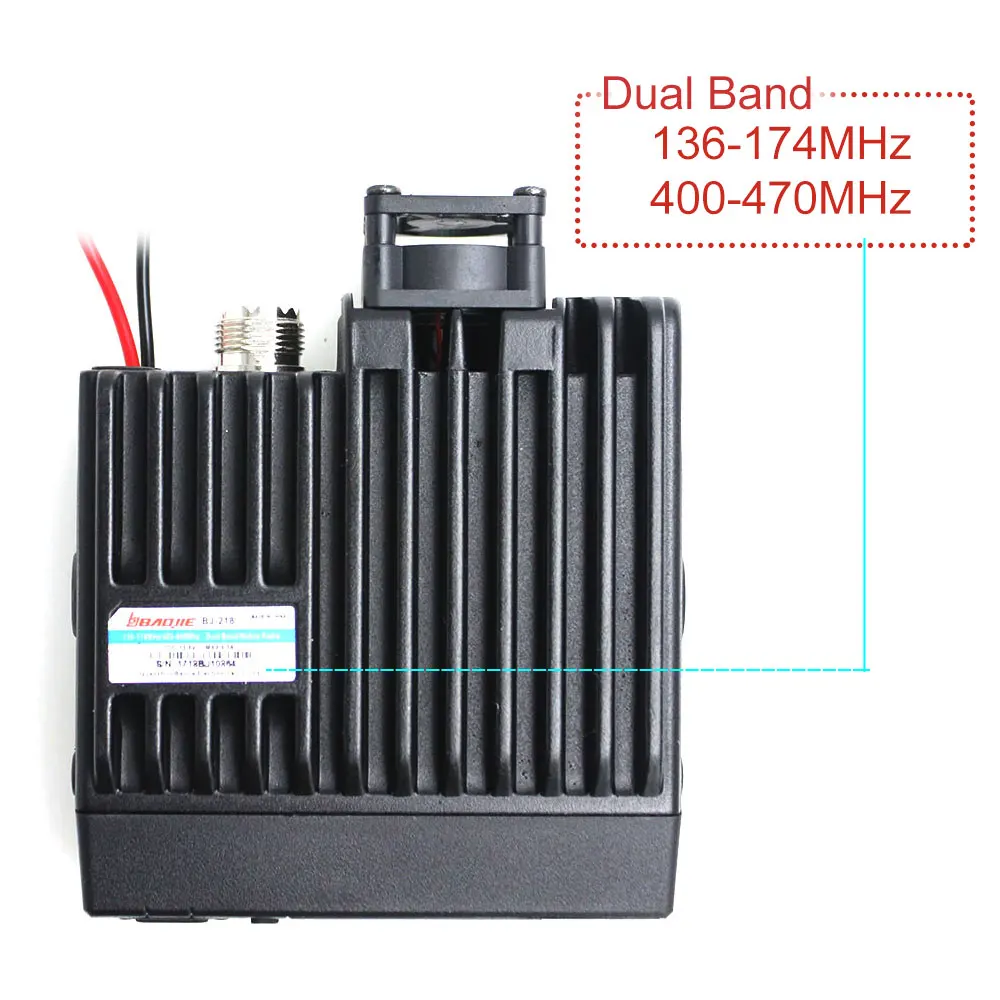 Baojie BJ-218 Mini Mobile Radio 20km 25w Dual Band VHF / UHF Walkie Talkie 136-174mhz 400-470mhz bj218 Transceiver Station enlarge