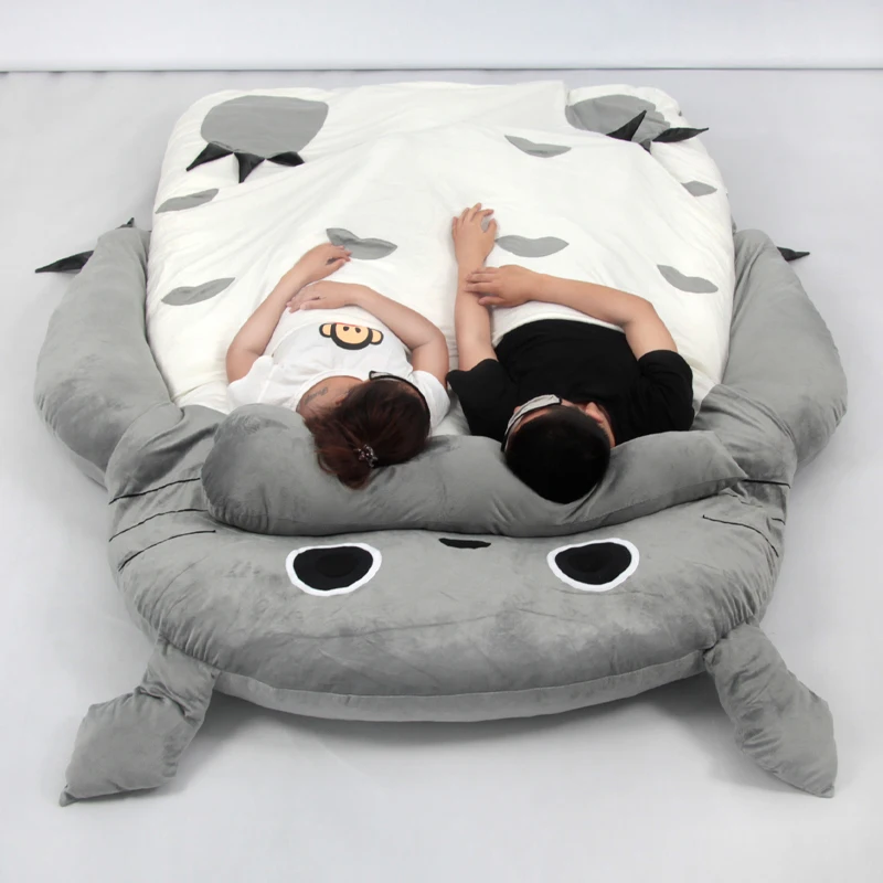 

Totoro Lazy Sofa Bed Blue green grey mattress couch Cute Cartoon Sleeping Bags Single Sofa Chair Mattress Cover