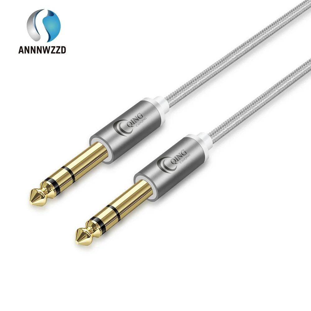 

6.5mm Jack Audio Cable Nylon Braided 6.35 Jack Male to Male Stereo Audio Cable for Guitar Mixer Amplifier Keyboard Professional