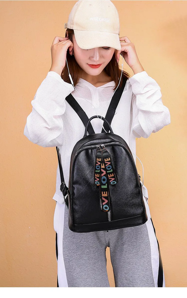 Женский рюкзак с двойной молнией из искусственной кожи школьные сумки для