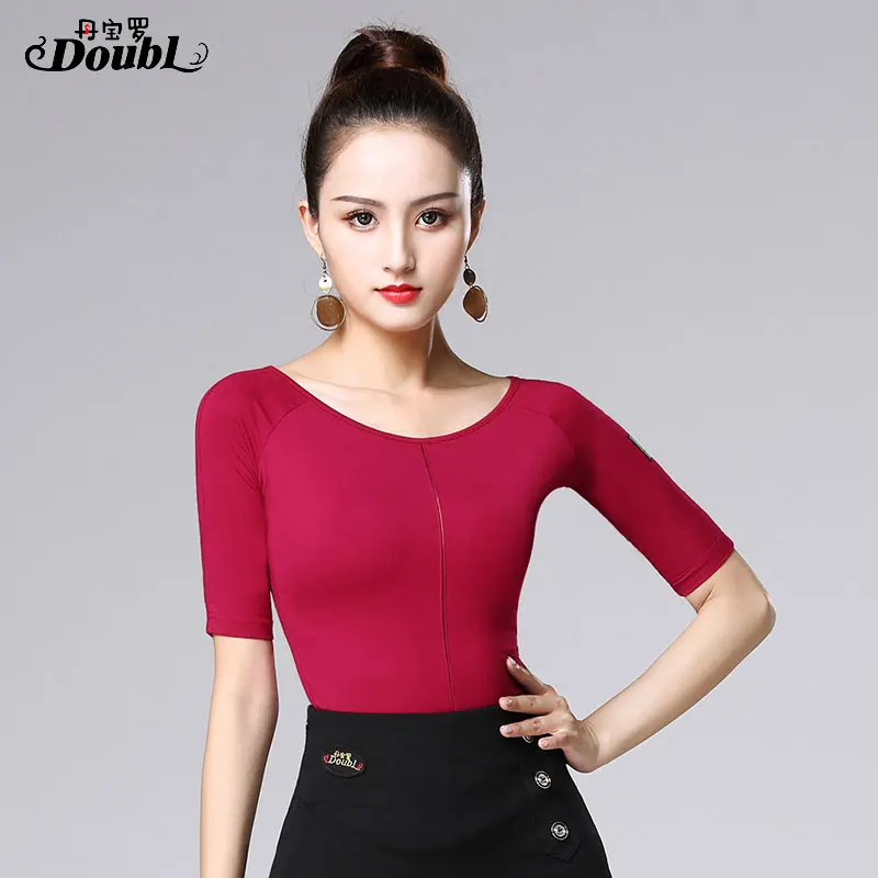 Женская футболка для латинских танцев с полурукавами взрослых занятий бальными