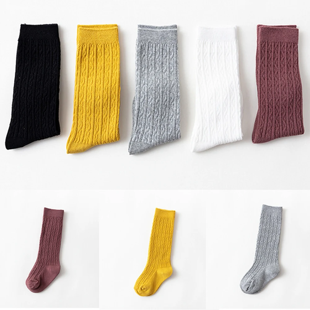 Детские носки для маленьких девочек Мягкие хлопковые до колена Дышащие малышей