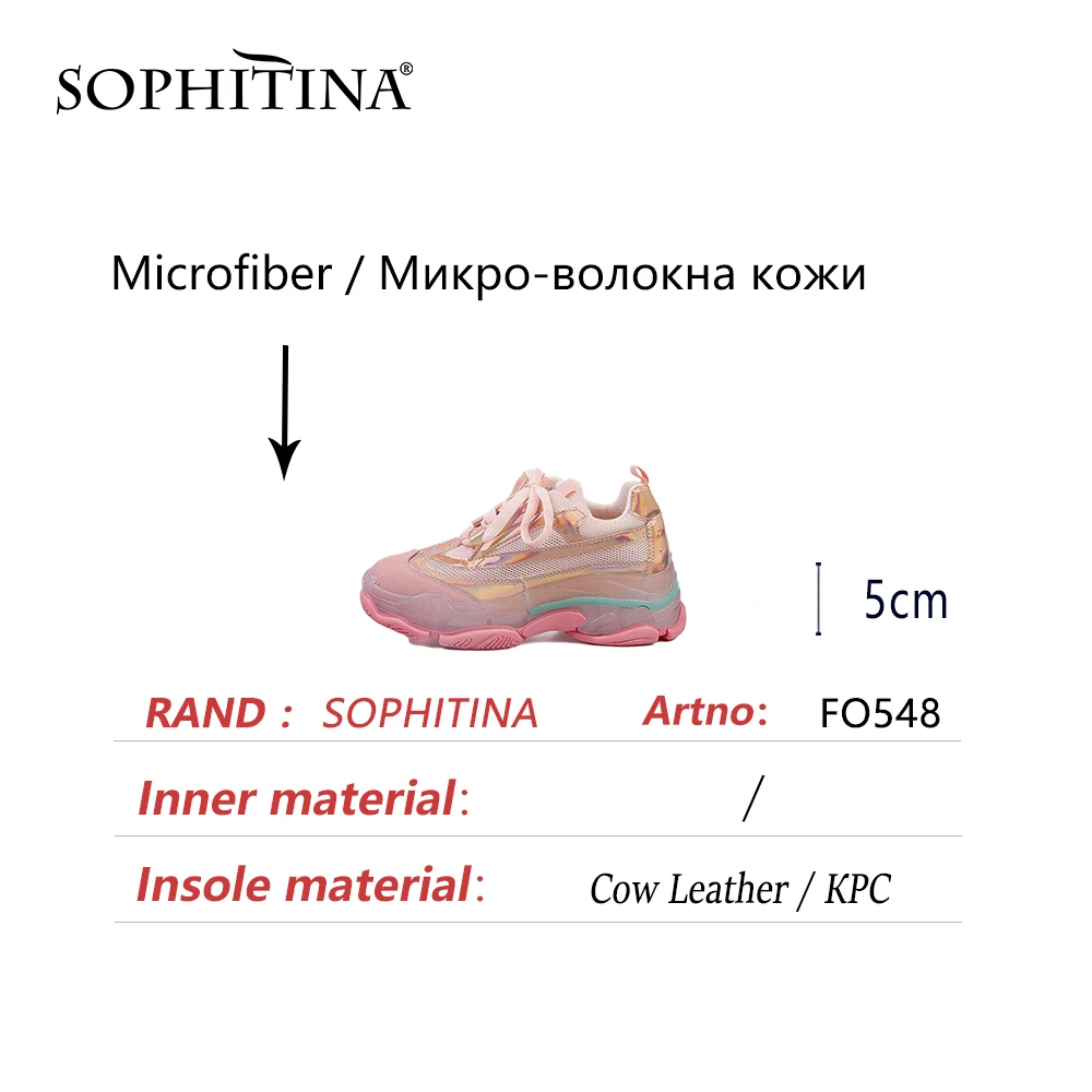 

SOPHITINA Platform Sneakers Women 2021 Casual Sneakers Sweet Stylish Spring Autumn Round Toe Pink Sweet Comfort Walking FO548