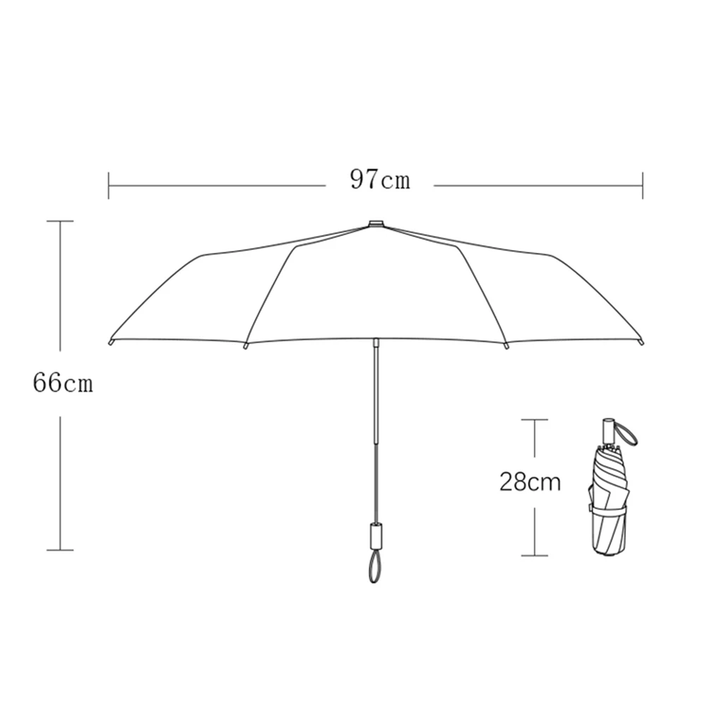 

8 Bone Cartoon Hot Air Balloon Flowering Discoloration Sun Umbrella Tri-folding Sunscreen Umbrella-35