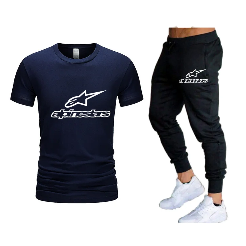 

hot sale summer T-shirt pants suit casual brand sports trousers pure cotton T-shirt fashion men's sportswear