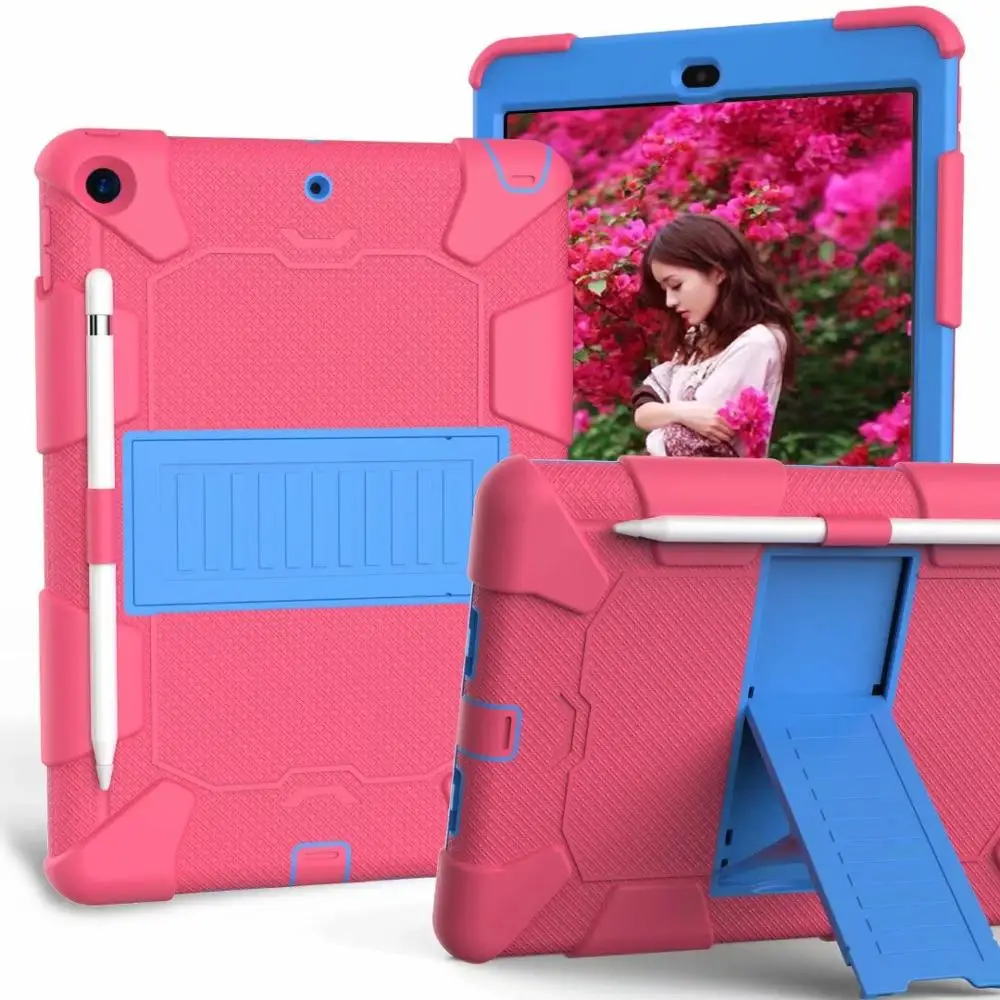 Чехол для iPad 7th Gen A2198 A2200 10,2 дюймов 2019 тяжелый бронированный Ударопрочный силиконовый защитный чехол для планшета подставка чехол + ручка