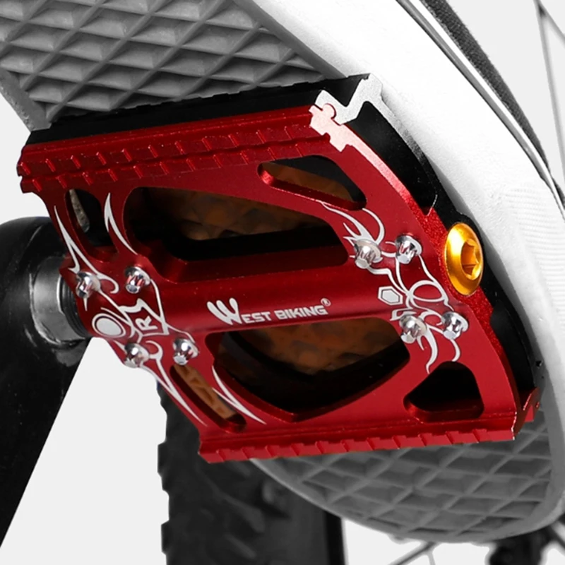 

WEST BIKING Sealed Bearing MTB Road Bicycle Hollow Pedals Aluminium Alloy Bicycle Accessories Anti-Slip Ultralight Bike Pedal