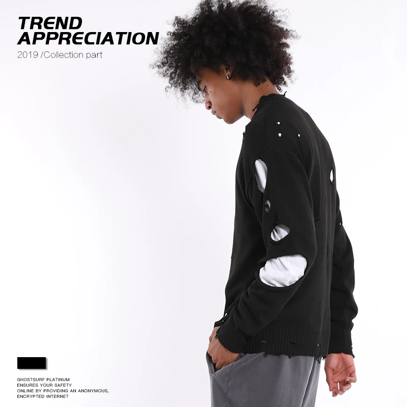 Мужской пуловер Fenguilai сезона осень-зима 2019 мужской модный Свободный вязаный с