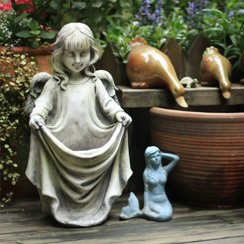 

Angel Decoration European Garden Decoration Retro Courtyard Outdoor Gardening Yard Sculpture Kindergarten Little Fairy M2924