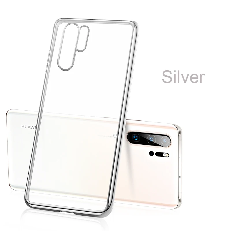 Ультратонкий чехол для телефона huawei P30 Pro P20 mate 20 lite P Smart Z Plus Мягкий силиконовый прозрачный 3D лазерный чехол с покрытием - Цвет: Серебристый