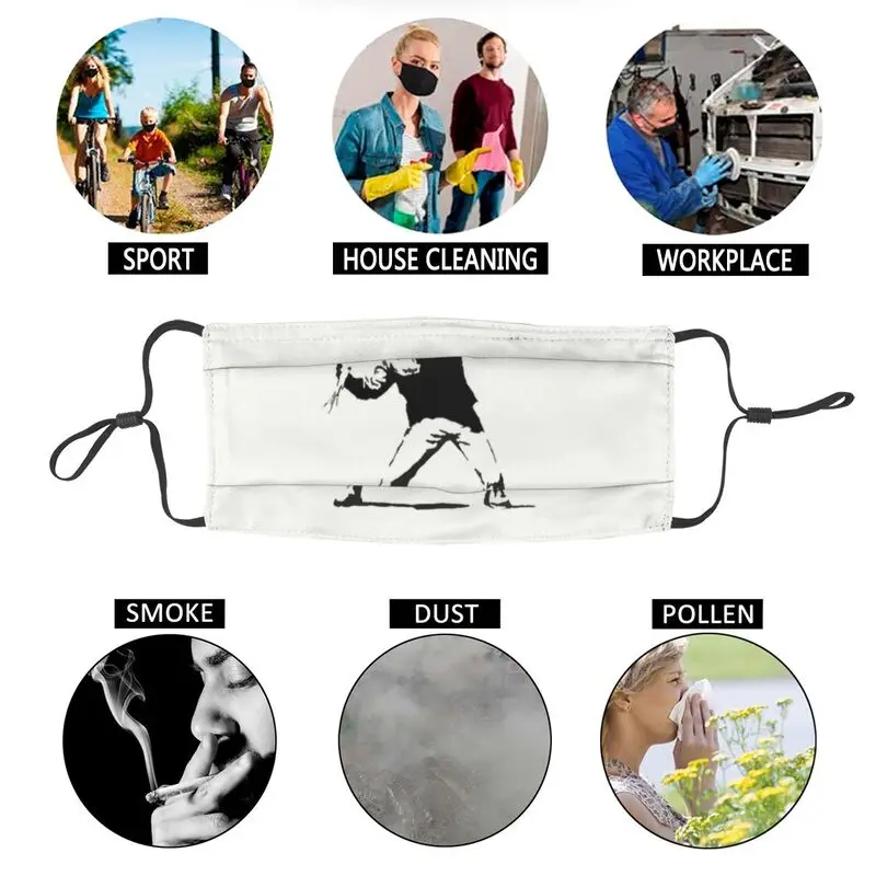 

Banksy Reusable Unisex Adult Face Mask Pop Art Anti Haze Dust Protection Cover Respirator Mouth Muffle