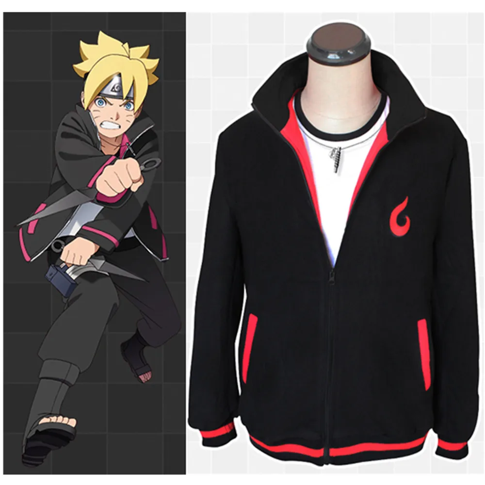 Аниме Наруто Uzumaki Boruto Fleeces Косплей Костюм Boruto Повседневная Толстовка Повседневная куртка