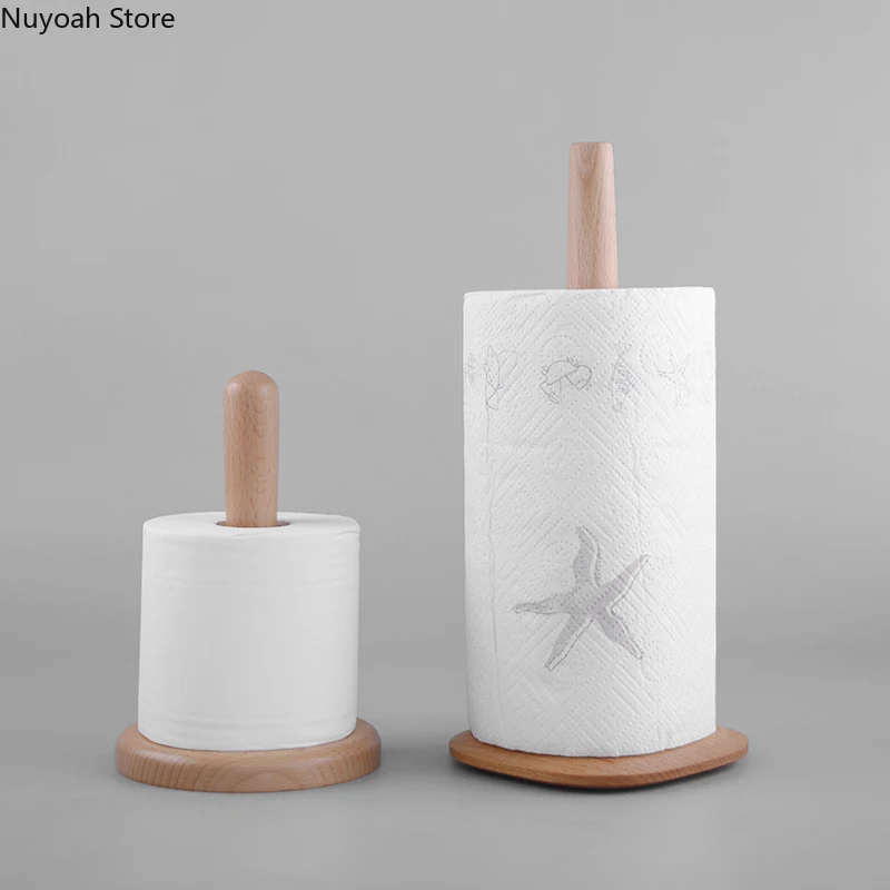 

Solid Wood Paper Towel Rack Living Room Kitchen Paper Towel Rack Household Paper Roll Holder Hanging Vertical Paper Towel Holder