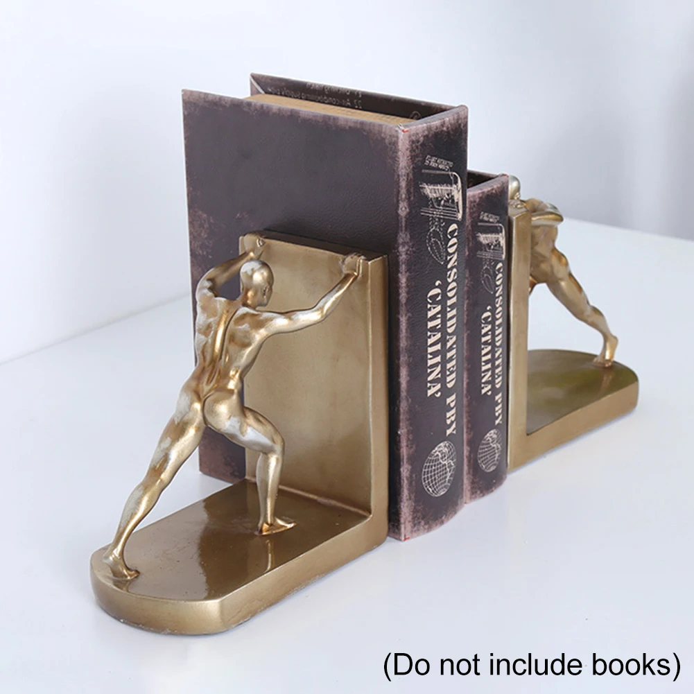 

1pair Desktop Organizer Stationery European Style Free Standing Heavy Duty Home Decor File Divider Library Book End Bookshelf