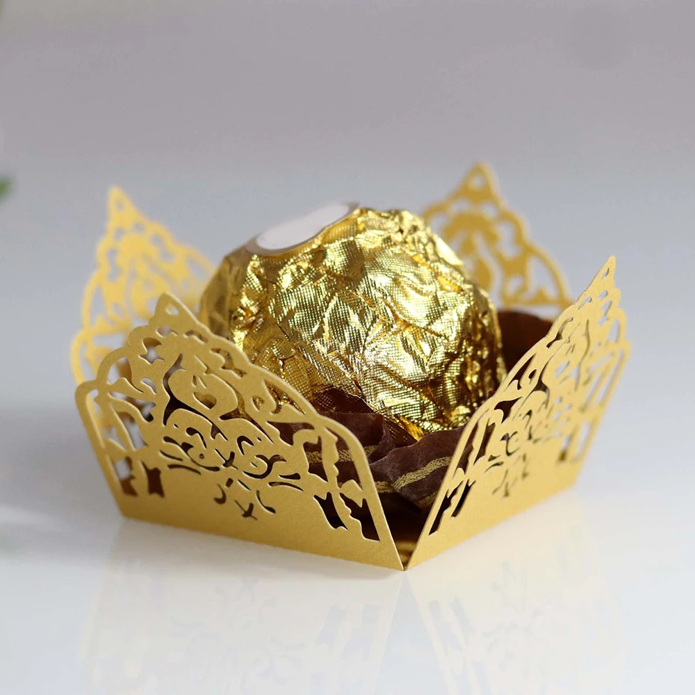 50 шт. лазерный полый шоколада Ferrero декоративная шкатулка Свадебные отмечание