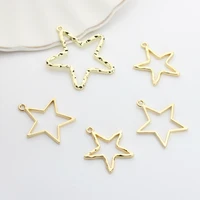 6pcslot zinc alloy stars charms pendant connector charms for diy fashion pendant earrings making accessories