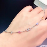 kjjeaxcmy fine jewelry natural colored sapphire 925 sterling silver popular new women hand bracelet support test